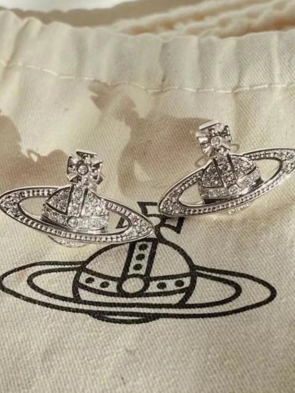 Vivienne Westwood Crystal Orb Stud Earrings